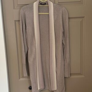 H by Halston Taupe Open Front Cardigan